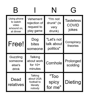 Thanksgiving 2021 Bingo Card