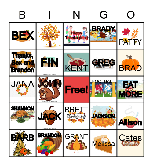 Thanksgiving Bingo Card