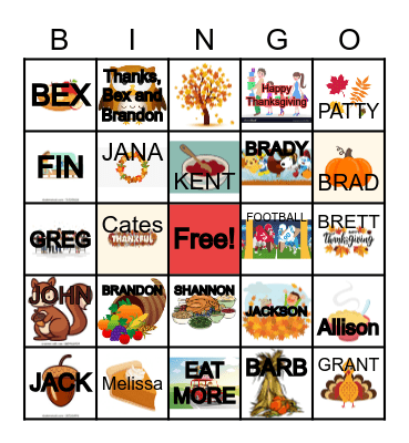 Thanksgiving Bingo Card