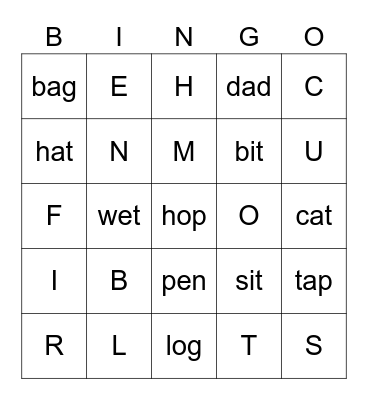 Jolly Phonics Bingo 1-3 Bingo Card