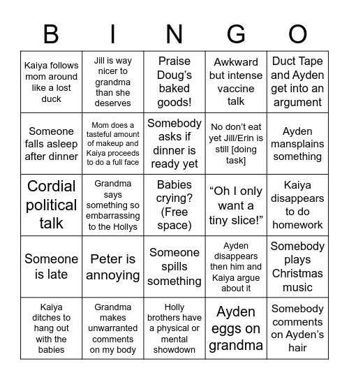 Thanksgiving bingo 2021 Bingo Card