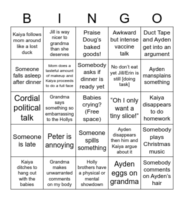 Thanksgiving bingo 2021 Bingo Card