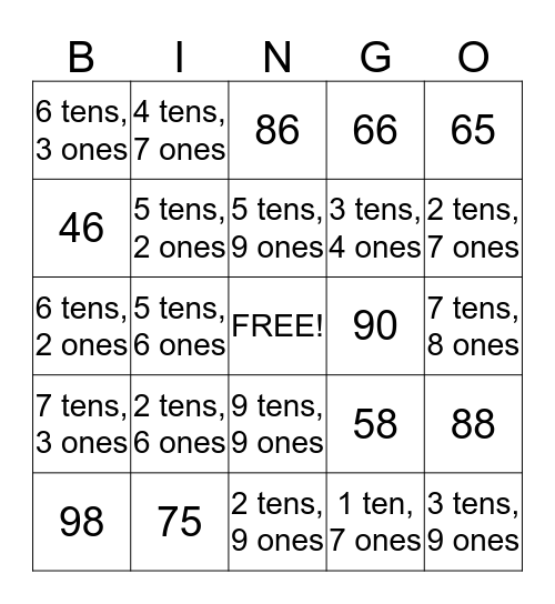 Base-10 Bingo Card