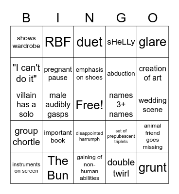 Barbie Bingo Card