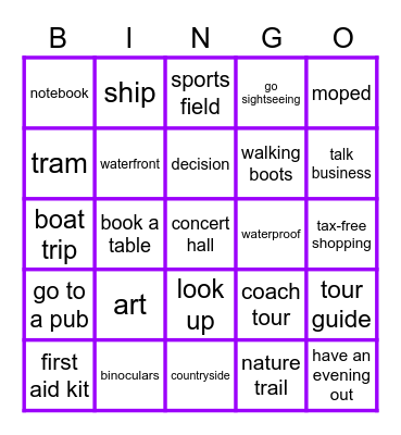 Revision units 3, 4, 5 Bingo Card