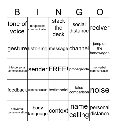 ms.mac boring vocab words Bingo Card