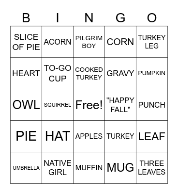 THANKSGIVING - ANNA Bingo Card