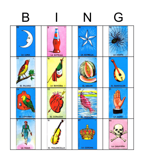 Loteria Bingo Card