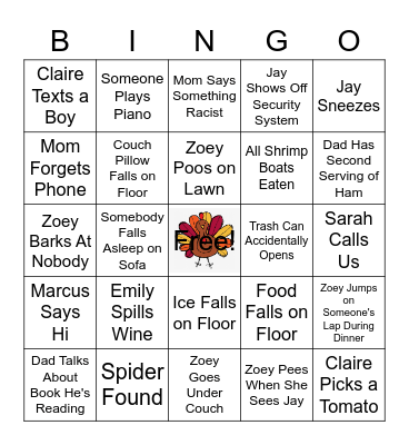 Thanksgiving 2021 Bingo Card