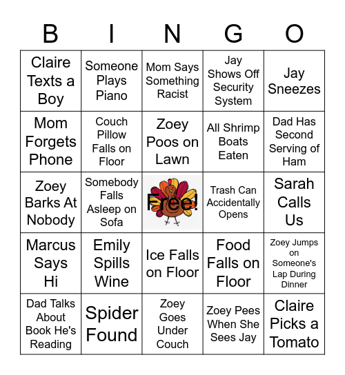 Thanksgiving 2021 Bingo Card