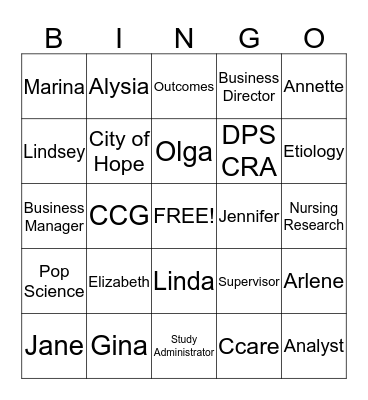 Population Science Bingo Card