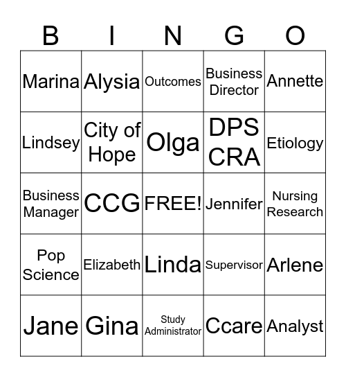 Population Science Bingo Card