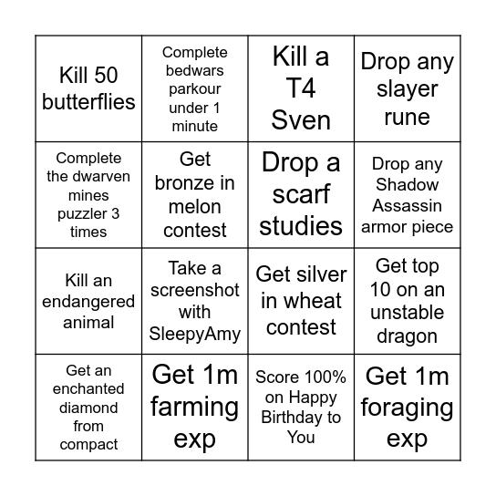 leefact Bingo Card