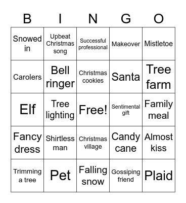 Christmas Movie Bingo Card