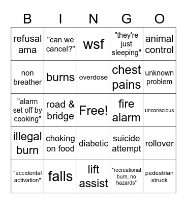 Dispatcher Bingo Card