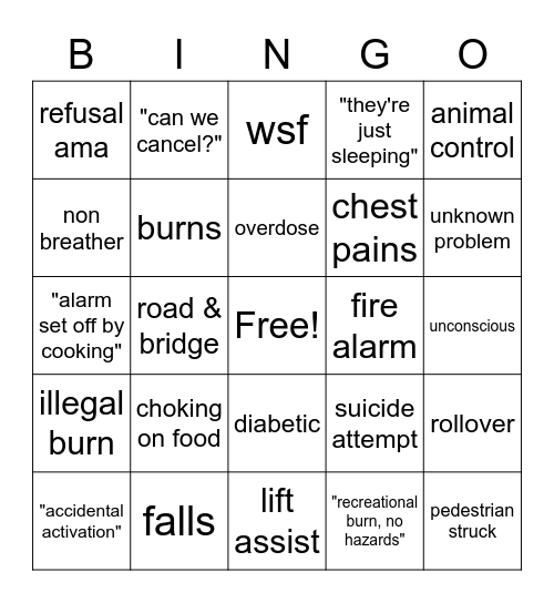 Dispatcher Bingo Card