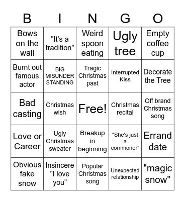 Ironic Christmas Bingo Card