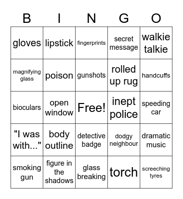 Whodunnit? Bingo Card