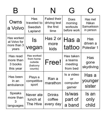 ART CHARGING Icebreaker Bingo Card