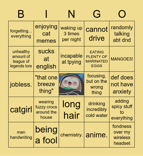 Shon Bingo Card