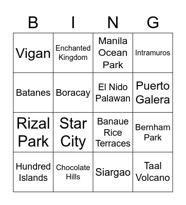 Group 1 Bingo Card