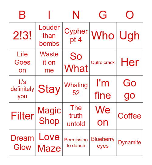 HOBISLEGALWIFE Bingo Card