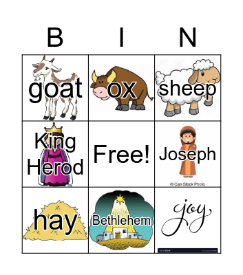 Nativity Bingo Card