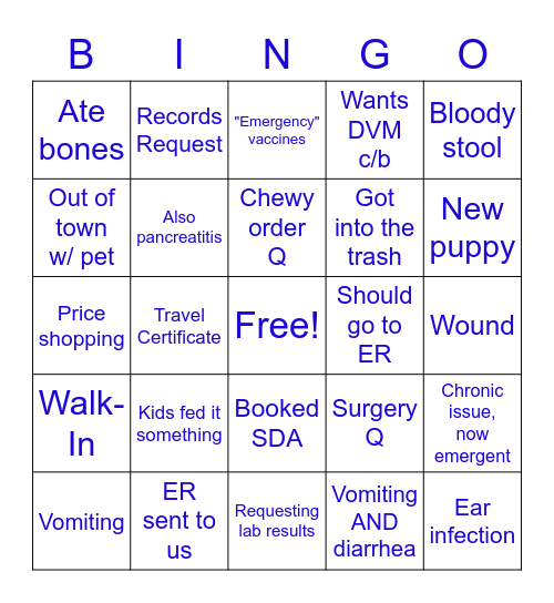 Post Thanksgiving Calls Bingo Card