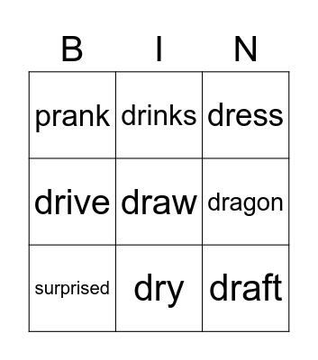 PR - DR Bingo Card