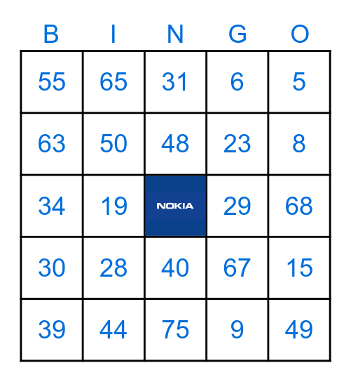 Nokia Co-op's Bingo! Bingo Card