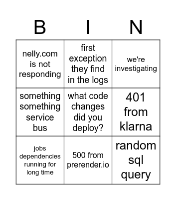 EPI BINGO Card