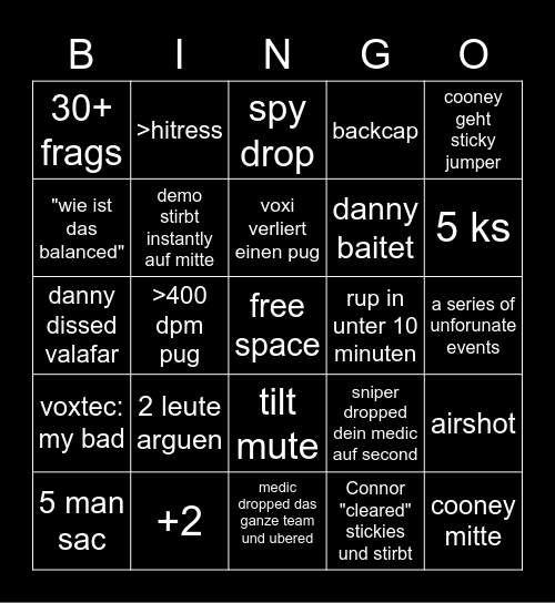 PUG BINGO Card