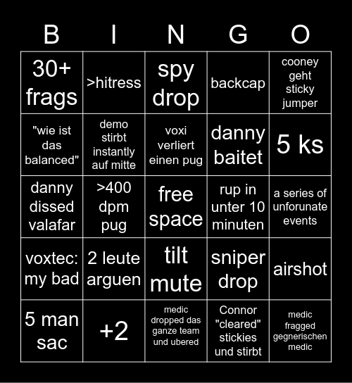 PUG BINGO Card
