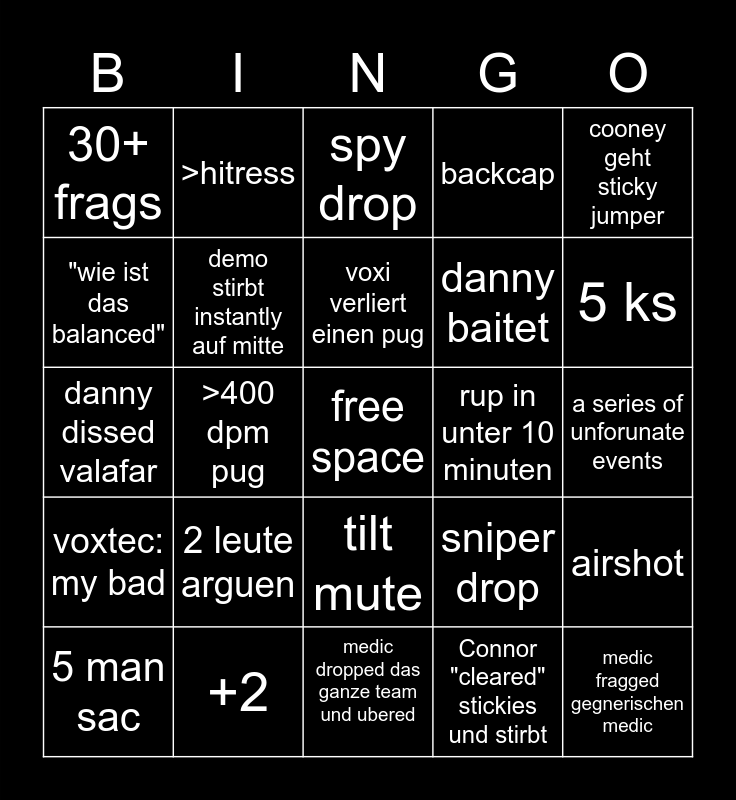 Pug Bingo Card