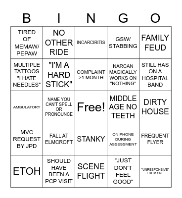 MCEMS Bingo Card