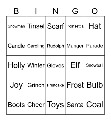Christmas Bingo Card