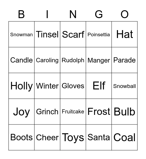 Christmas Bingo Card