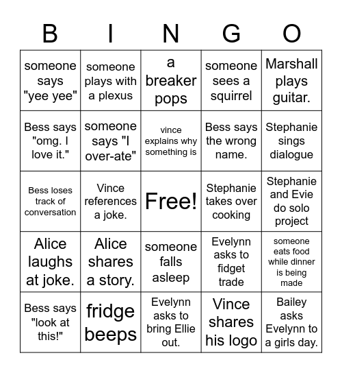 thanksgiving bingo Card