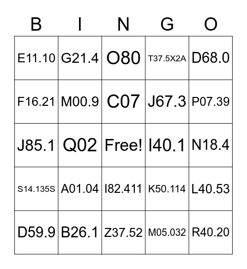 CODING BINGO Card