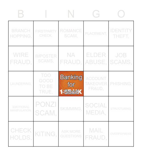 Fraud Bingo Card