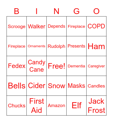 Interim Healthcare Bingo Card