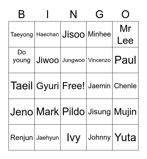 Richard 2020 Bingo Card