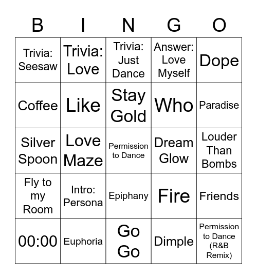 JOSH BINGO #2 Bingo Card