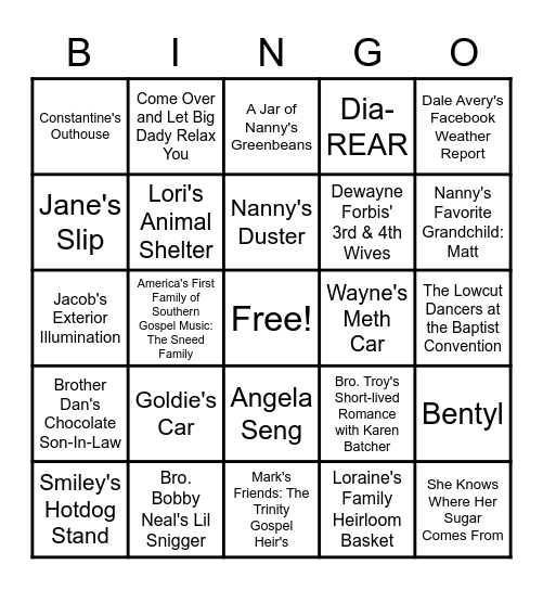 SEXTON FAMILY BINGO Card