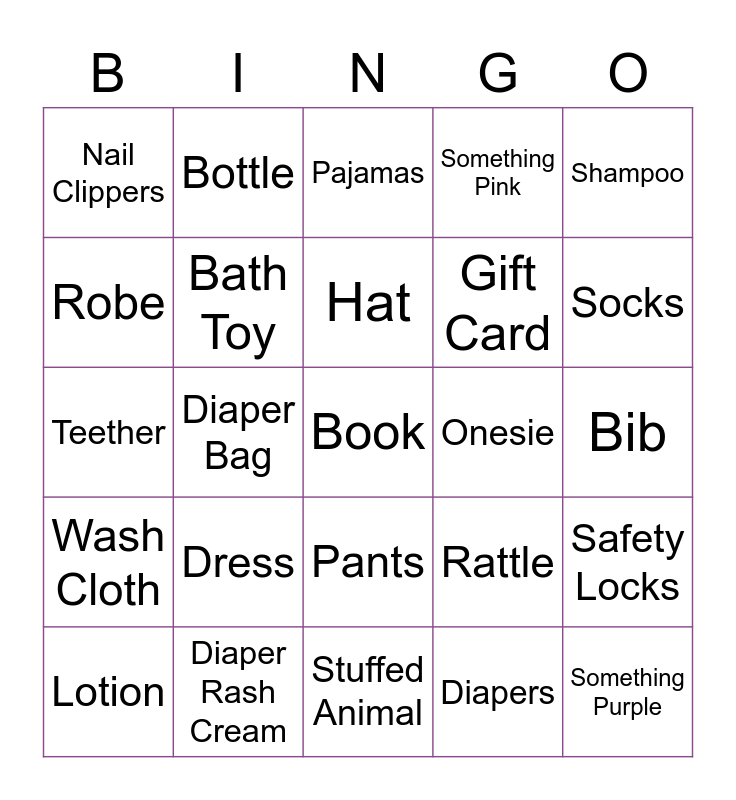 Baby BIngo Card