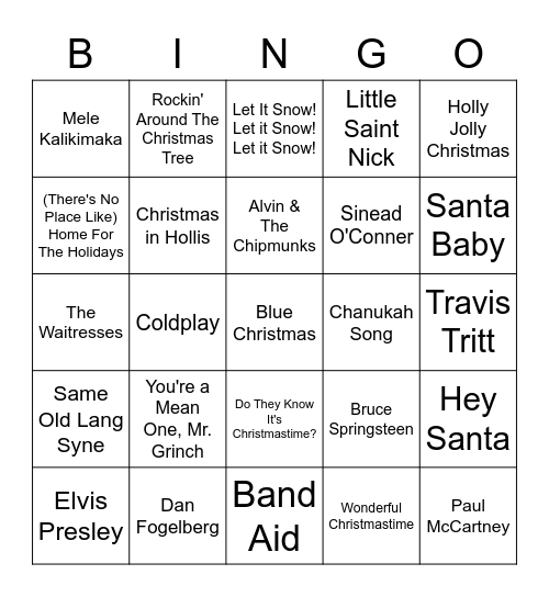 Christmas!! Bingo Card