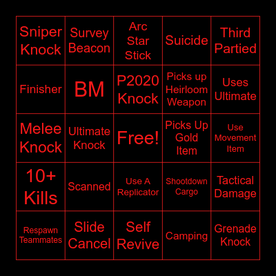 Apex Bingo Card