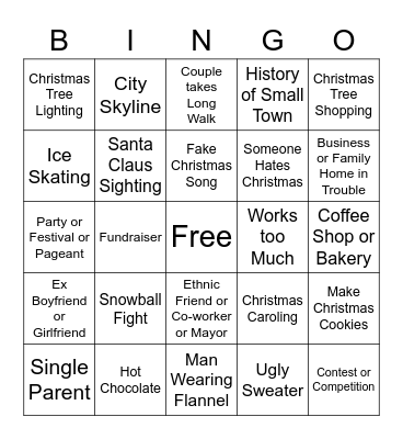 Hallmark Bingo Card