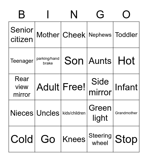vocab bingo Card