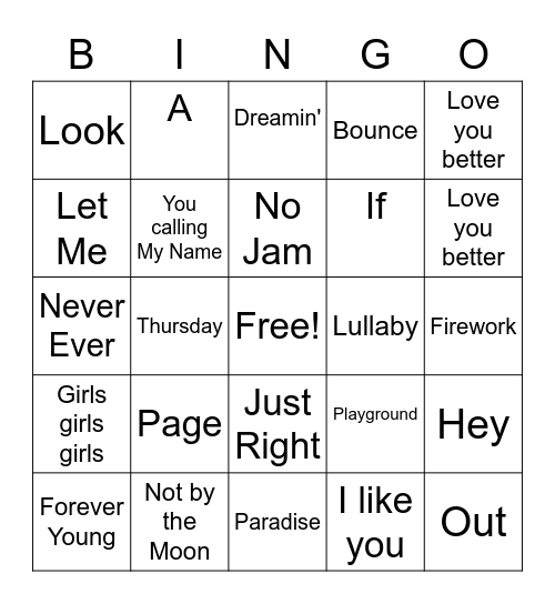 Seven Giveaways Binggo Bingo Card